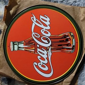Coca cola round tin sign